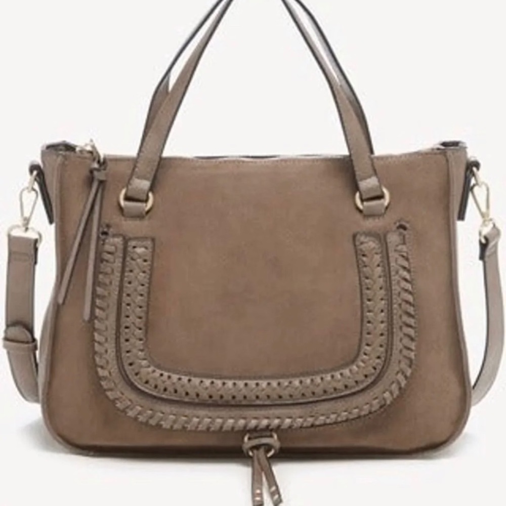 Sole Society Destin Satchel Mushroom Suede